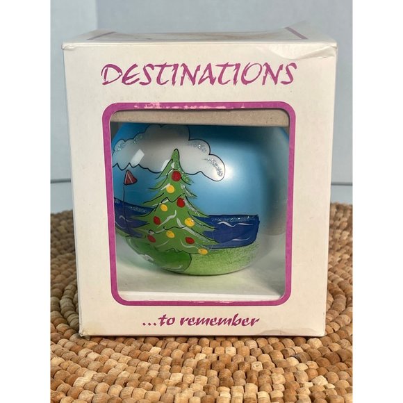 Mouth Blown Hand Painted Christmas Golfer Ornament, Vintage Golf Glass Holiday - Picture 6 of 8